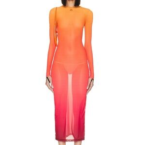 Courreges 2nd Skin Dress In Gradient Sunset